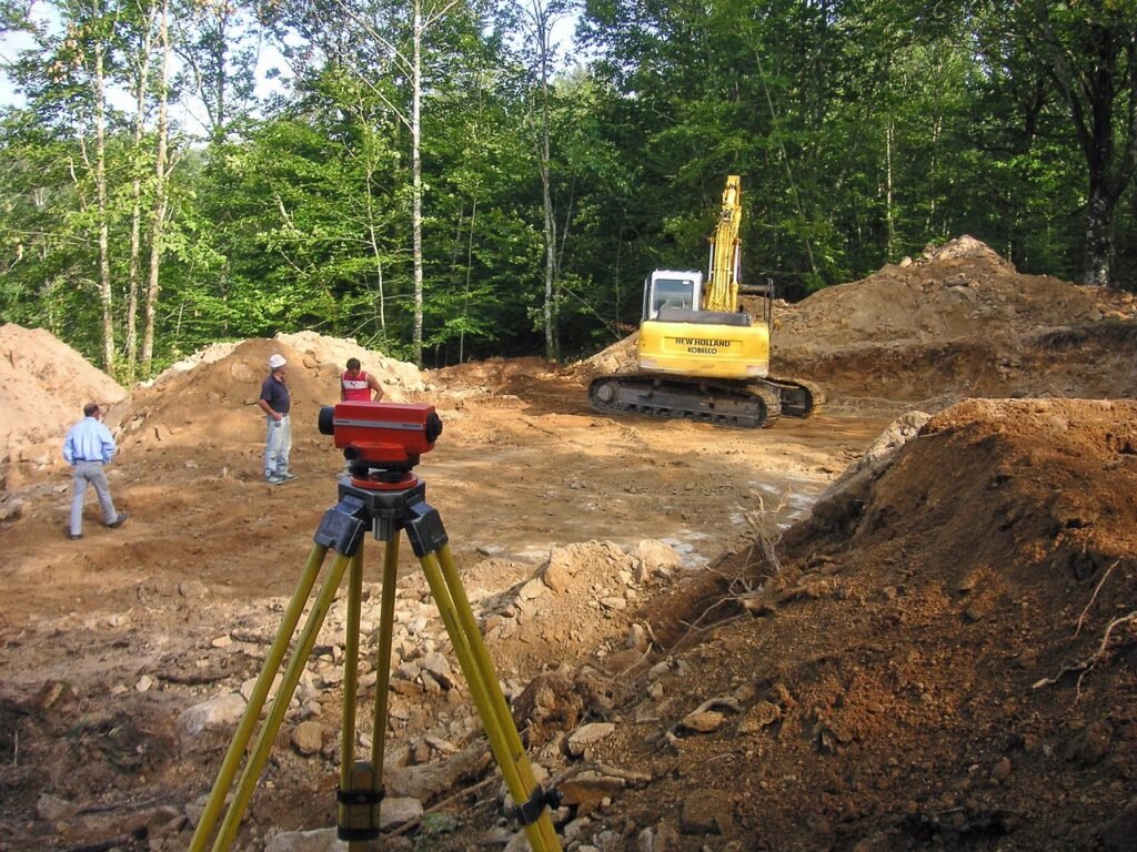 surveying, building site, theodolite